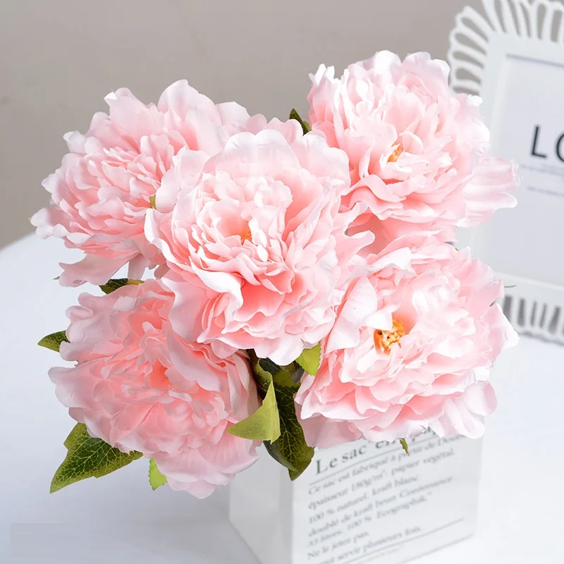 5 голов пион букет искусственный большой Шелковый китайский пионы цветок