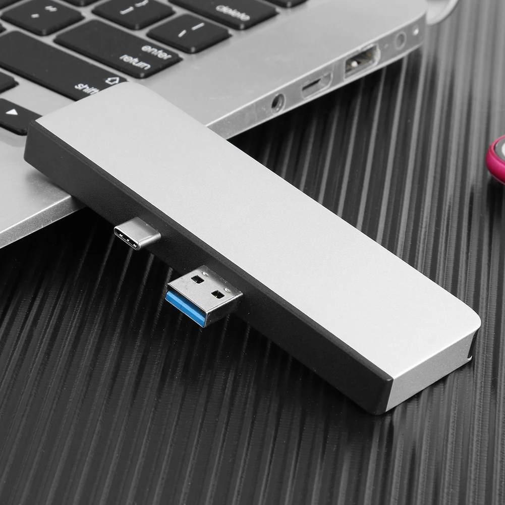 

5 in 1 HUB 2 USB 3.0 Type-C RJ45 Adapter Kit T0504 Portable HDMI-compatible Office Caring Computer Supplies for Surface Pro 7