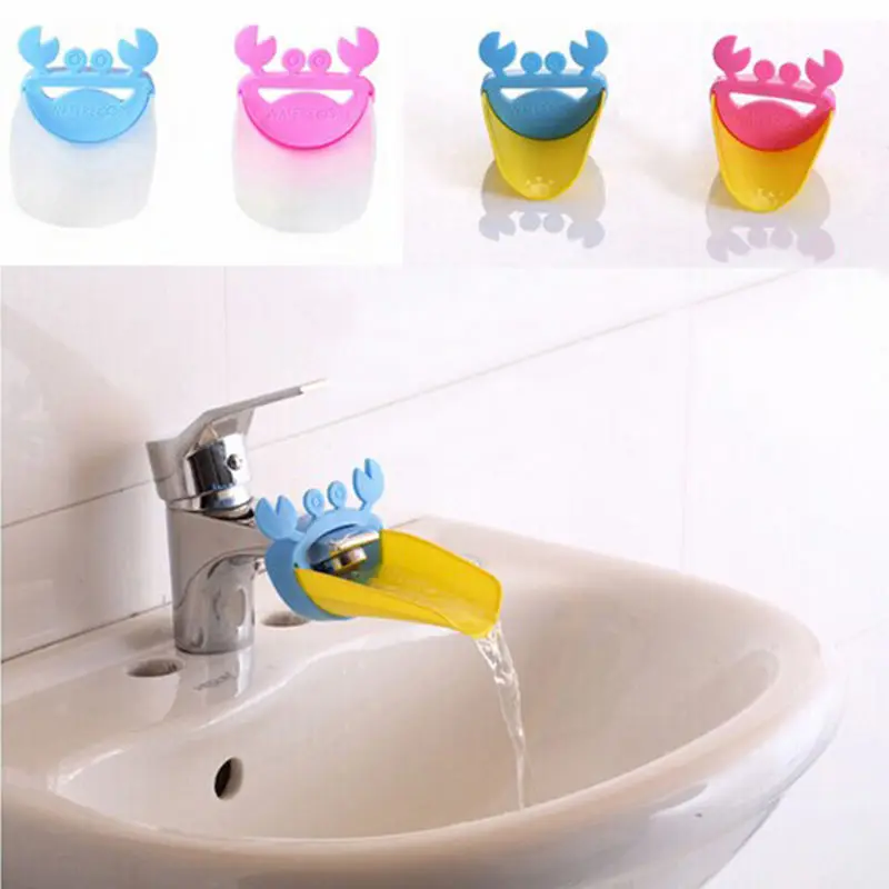 

1pc Durable Kid Toddler Baby Extender Washing Hands Bathroom Sink Lovely Crab Water Reach Rubber Hand Washing Bathroom