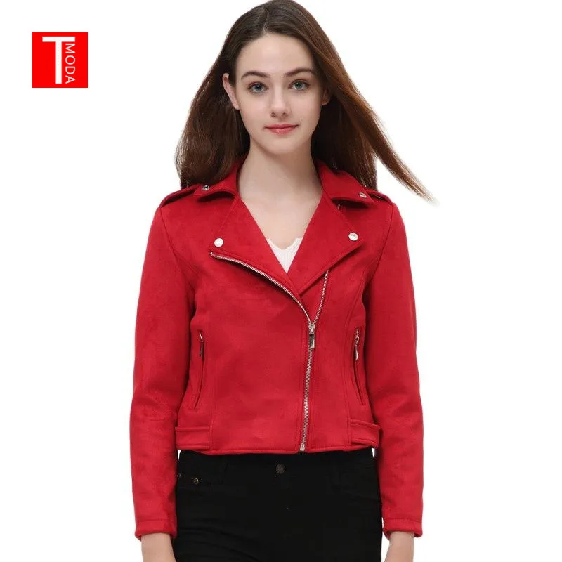 TMODA264 Za Женская осенне-зимняя замшевая куртка из искусственной кожи женская