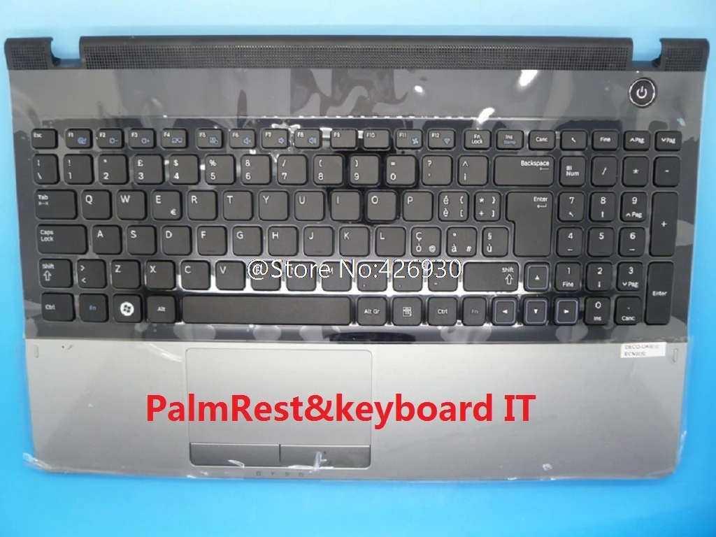 Подставка для ноутбука и клавиатура для samsung NP300E5A 300E5A тачпад Франция FR английский США Великобритания италия IT Испания SP тачпад - Цвет: Italy IT Silver