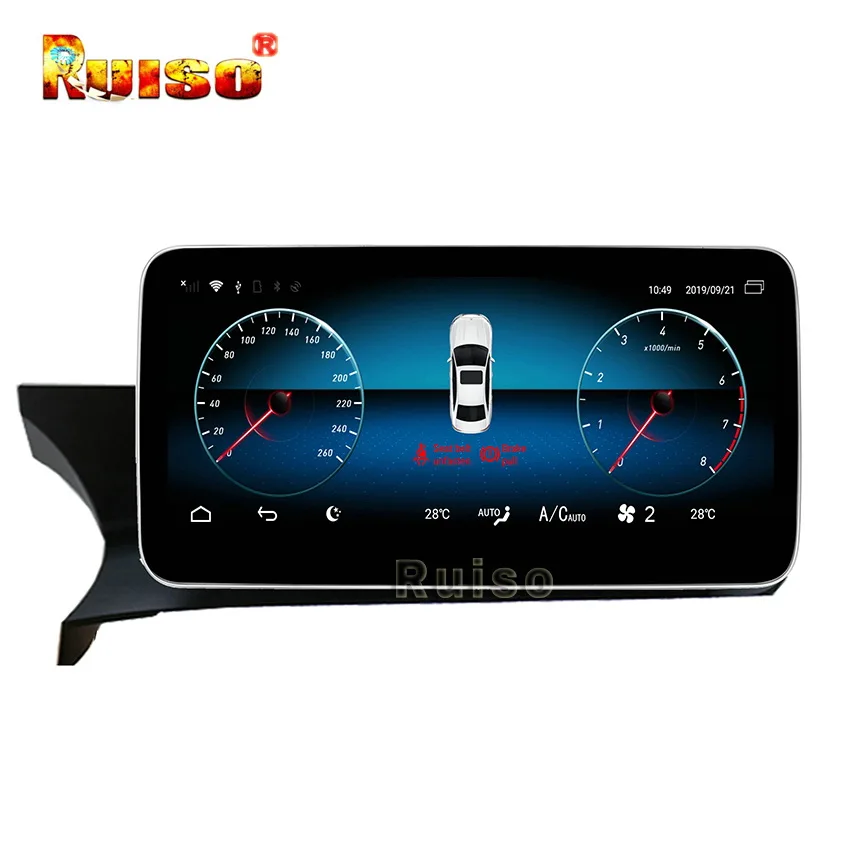 Автомобильный DVD проигрыватель Ruiso 4 Гб + 32 ГБ для Benz C Class W204 (2011 2014) Android 9 0 gps аудио