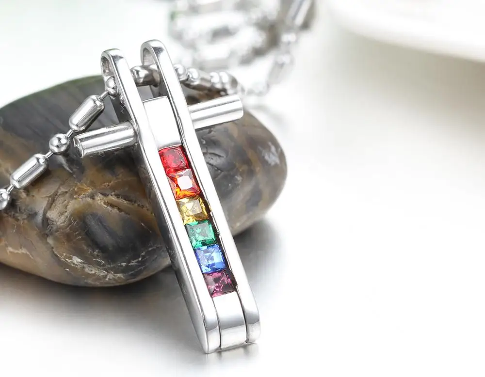 Новая Мода Гей Гордость ювелирные изделия из нержавеющей стали кулон ожерелье