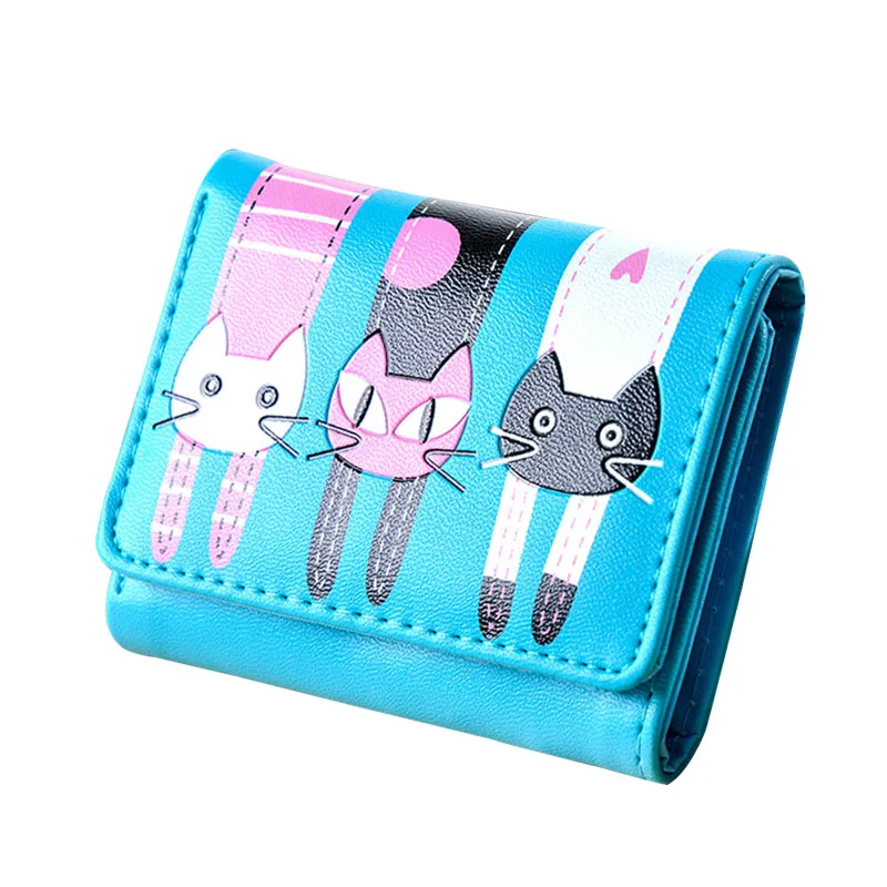 Кошелек с милым котенком Женский кошелек из мягкой кожи 6 цветов модные женские