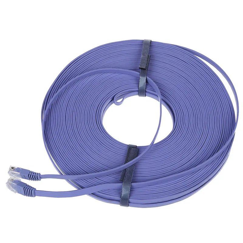 Сетевой кабель UTP CAT6 CAT 6 плоский длиной 30 м 98 футов Соединительный синий шнур RJ45 LAN
