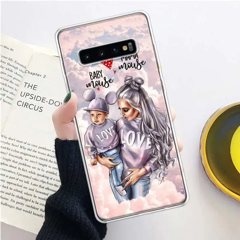 Модный мягкий чехол для телефона с изображением девушки супер малыша мамы Samsung