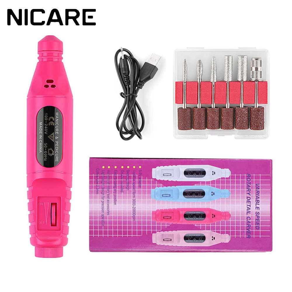 

NICARE 20000RPM Professional Nail File Kit Electric Nail Drill Machine Cordless Milling Cutter Pedicure Manicure Tool Nail Salon