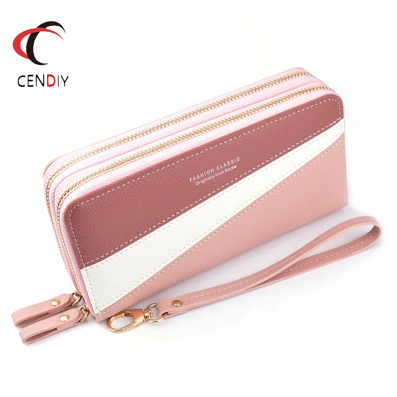 Брендовые дизайнерские кожаные женские кошельки бумажник большой вместимости с