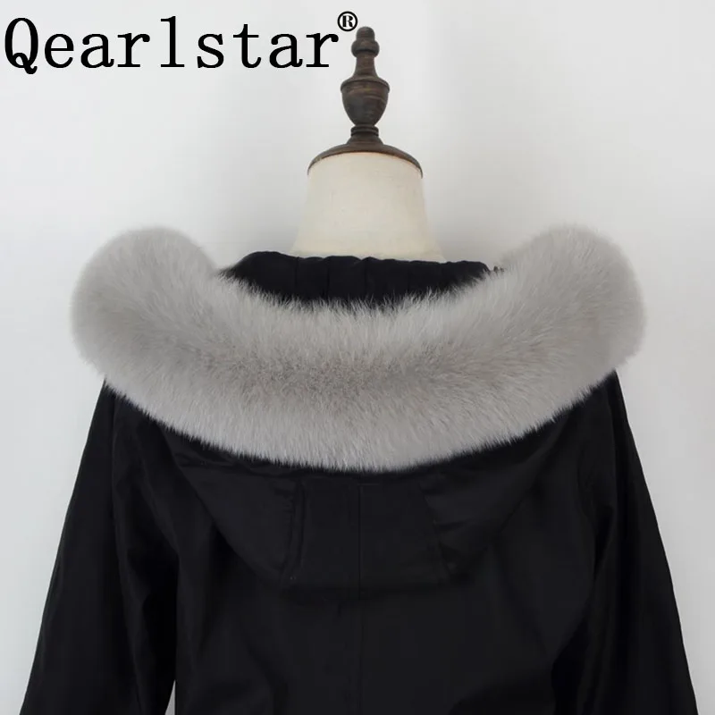 Qearlstar воротник из натурального Лисьего меха 100% натуральный мех шарфы для женщин