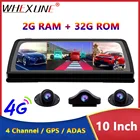 Зеркало-видеорегистратор автомобильный, 10 дюймов, 4G, GPS, ADAS, Wi-Fi