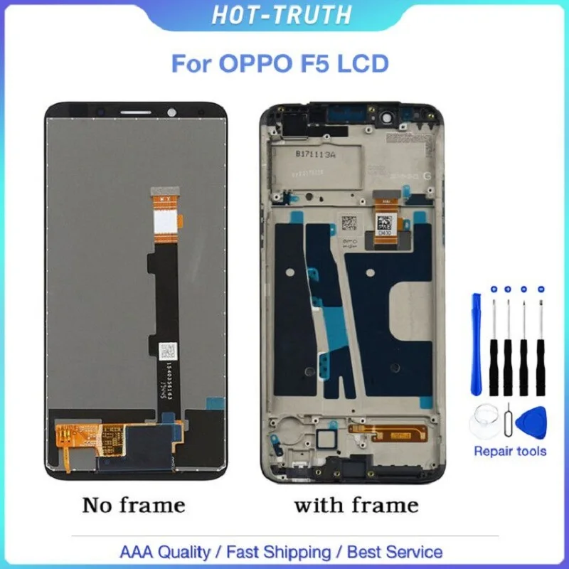 Оригинальное качество для Oppo F5 Youth A73 Полный ЖК дисплей + фотография с рамкой