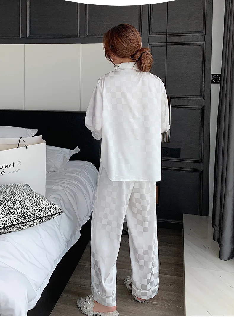 

Pijama Invierno Mujer Home Ice Silk Suit Autumn Winter Polyester Fiber Lapel Home Clothes Suit Pijamas Women Nuisette Femme