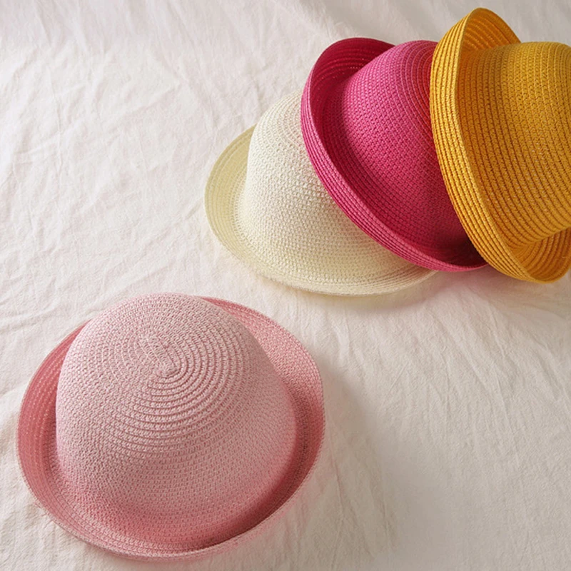 Соломенные шляпы для родителей и детей детская летняя кепка с украшением