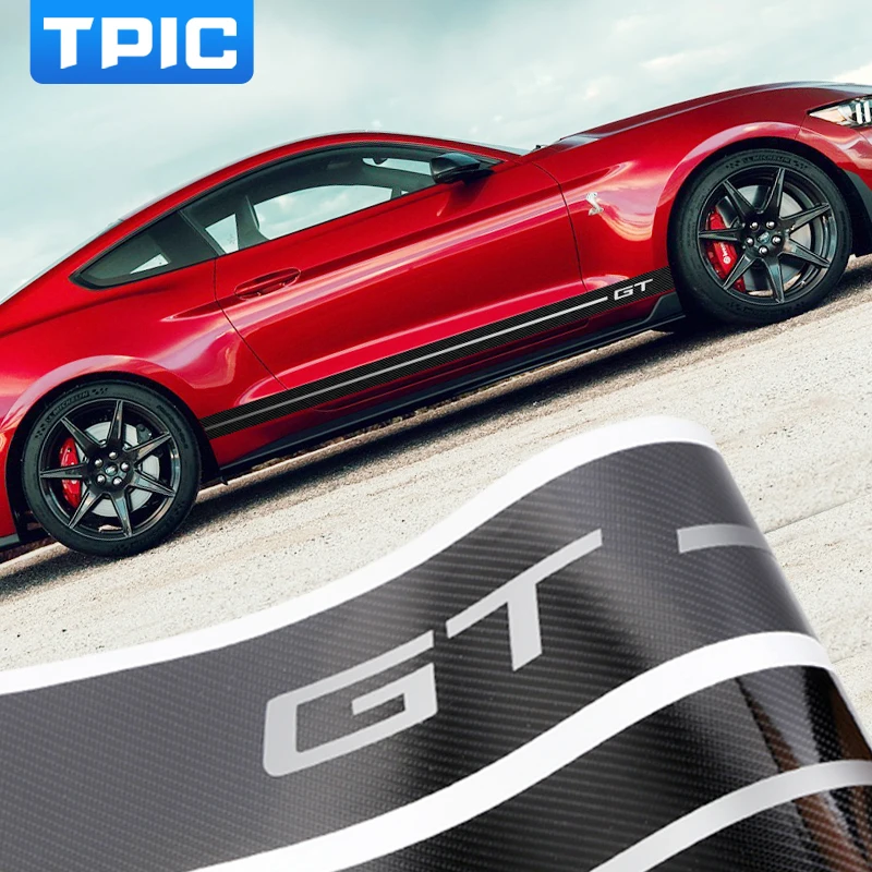 Стикеры для автомобиля TPIC стикеры из углеродного волокна GT Logo боковые полосы и