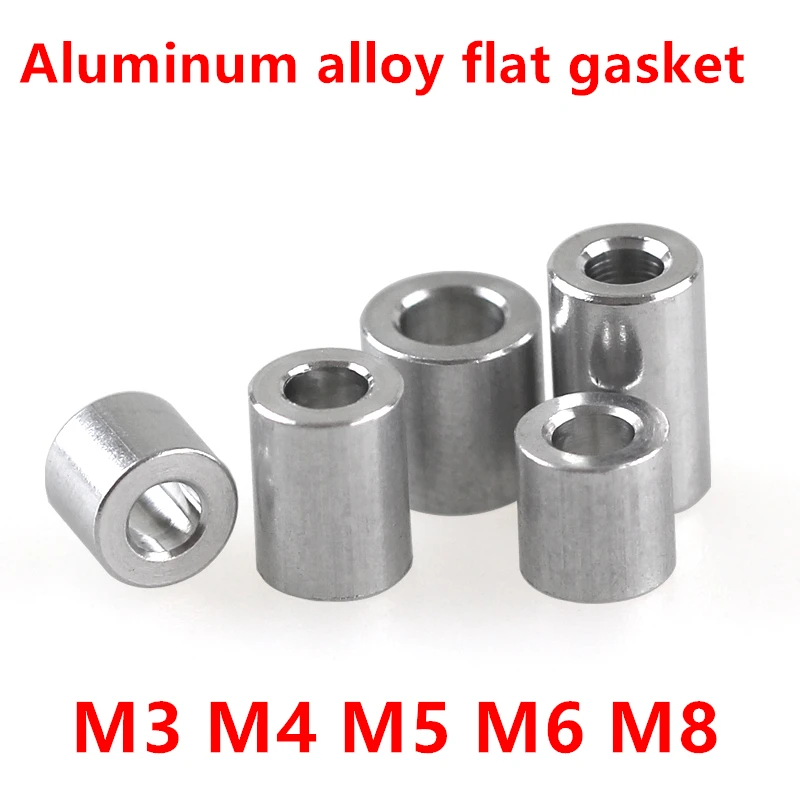 20pcs-10pcs Aluminum flat washer M3 M4 M5 M6 M8 aluminum Bushing gasket Spacer Aluminum hollow tube No thread standoffs