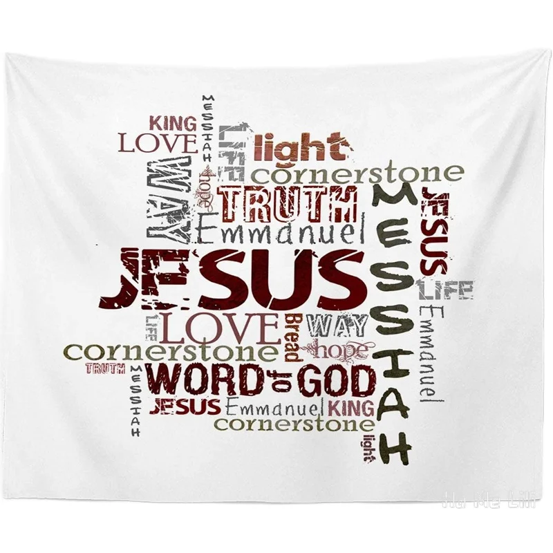 

Christian Words White Worship Church Love Wall Hanging Psychedelic By Ho Me Lili Tapestry Decor Bedroom Living Room Dorm