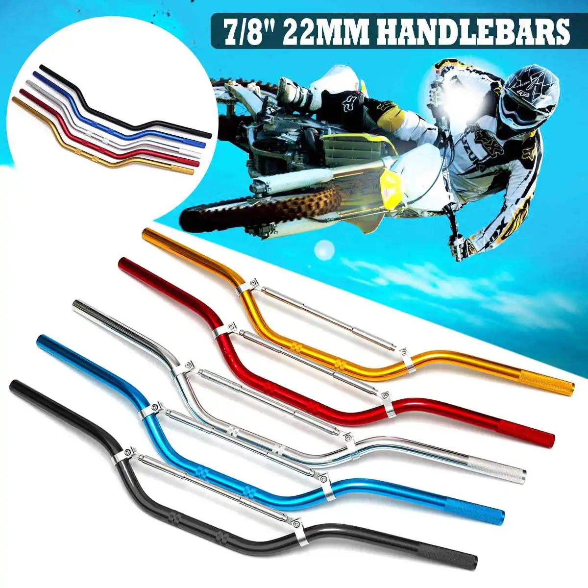 Универсальный мотоциклетный руль из алюминиевого сплава черный антикоррозийный