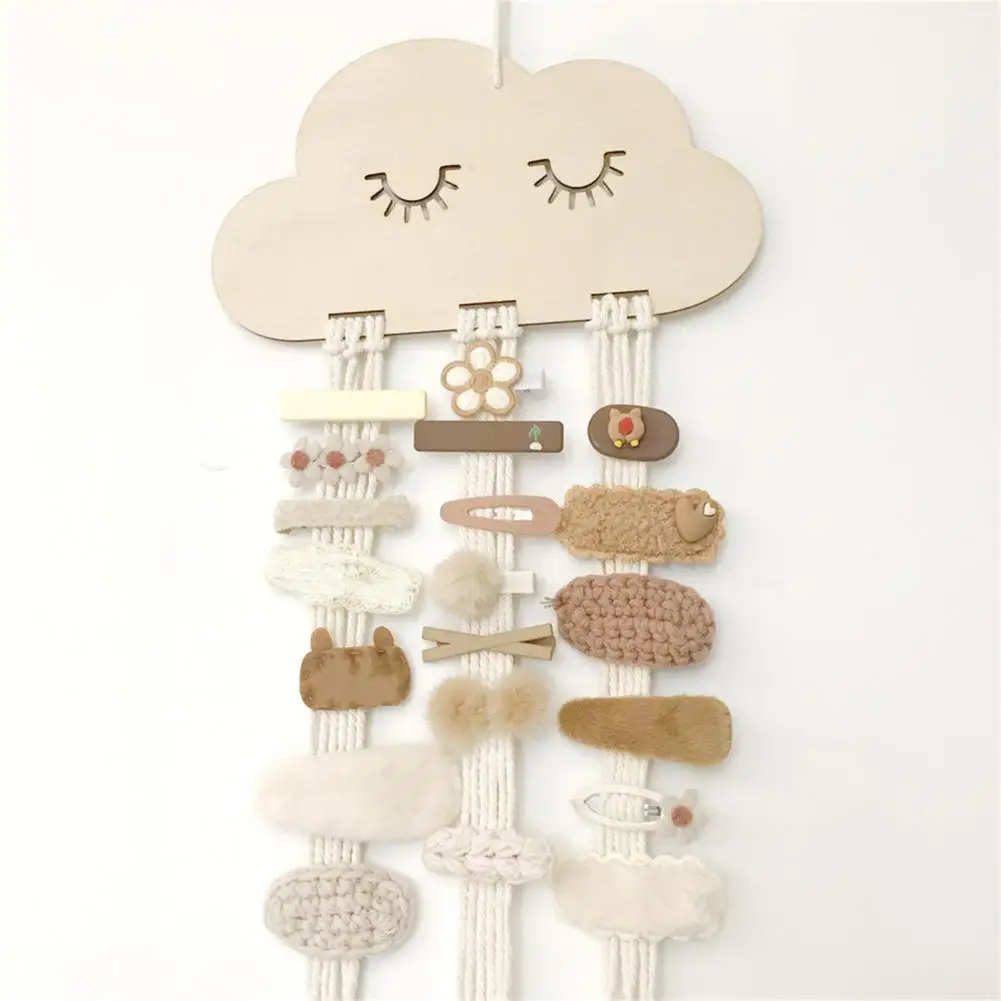 

Hairpin Storage Wall Mounted Good Loading Capacity Cotton Line Cloud Decorative Headband Organizer Household Supplies