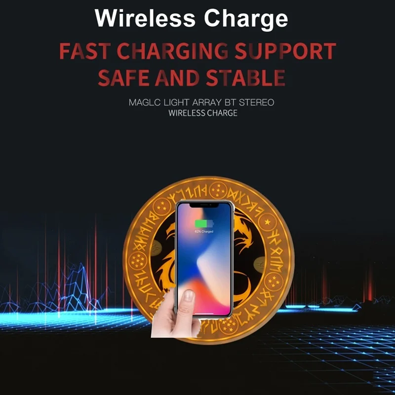Быстрое беспроводное зарядное устройство для samsung S8 S9 Note 9 Dragon 10 Вт Qi Беспроводное зарядное устройство для Iphone XS X 8