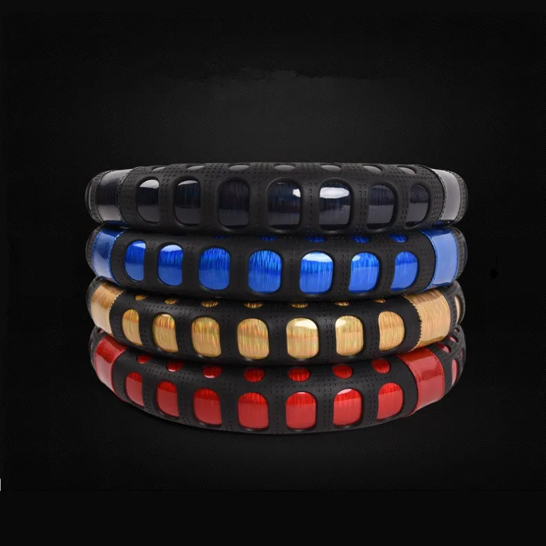 Модный кожаный чехол для руля автомобиля с лазерной обработкой 38 см