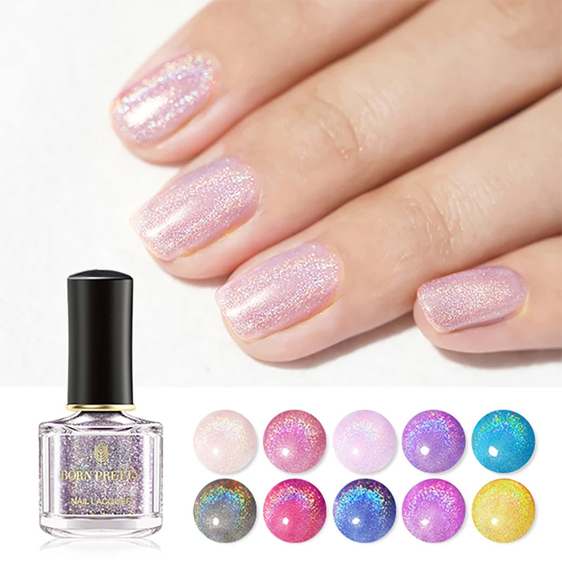 BORN PRETTY 6 мл Лак для ногтей лак лазерные лаки Розовый Фиолетовый Сияющий Nagellack|Лак