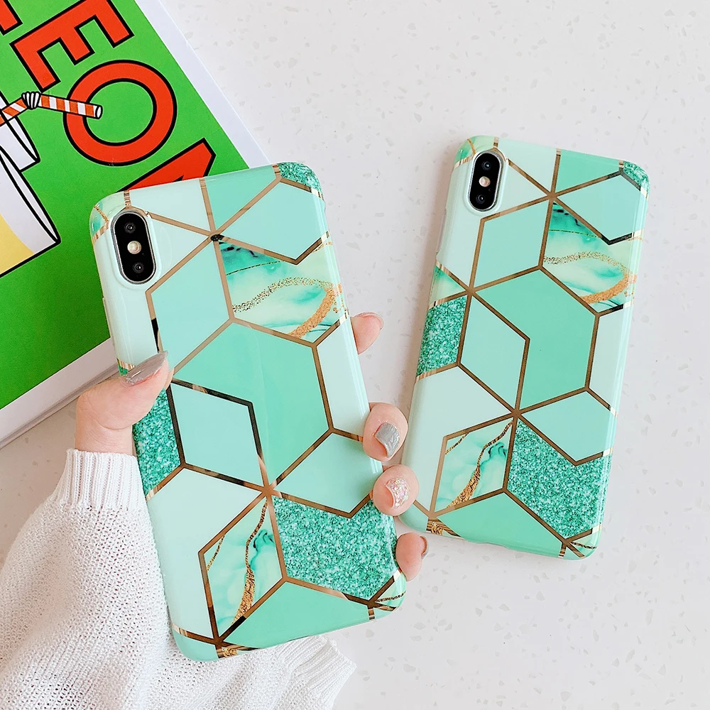 Чехол LOVECOM с геометрическим мрамором для телефона Huawei P20 P30 P40 Pro Lite Mate 20 мягкий