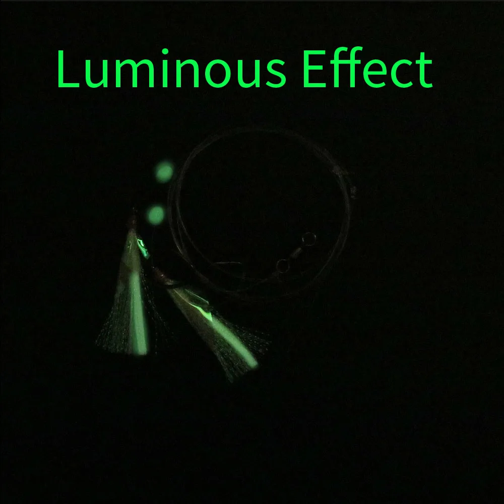 5 пакетов светящиеся рыболовные снасти Sabiki с 2 крючками | Спорт и развлечения