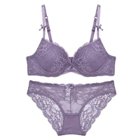 european and american lace sexy bra set ladies temptation small chest gathered underwear thickened bra lingerie bodysuit
