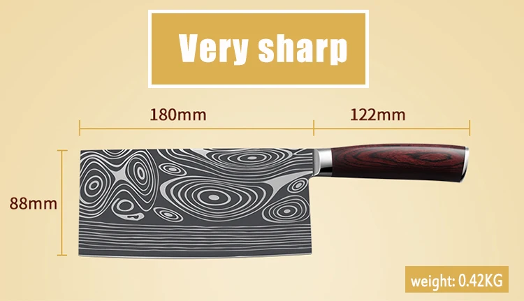

9cr18mov Sanhe Steel Kitchen Knife Chef's Slicer Hotel Meat Cleaver Chopping Knife Sharp Durable High Hardness