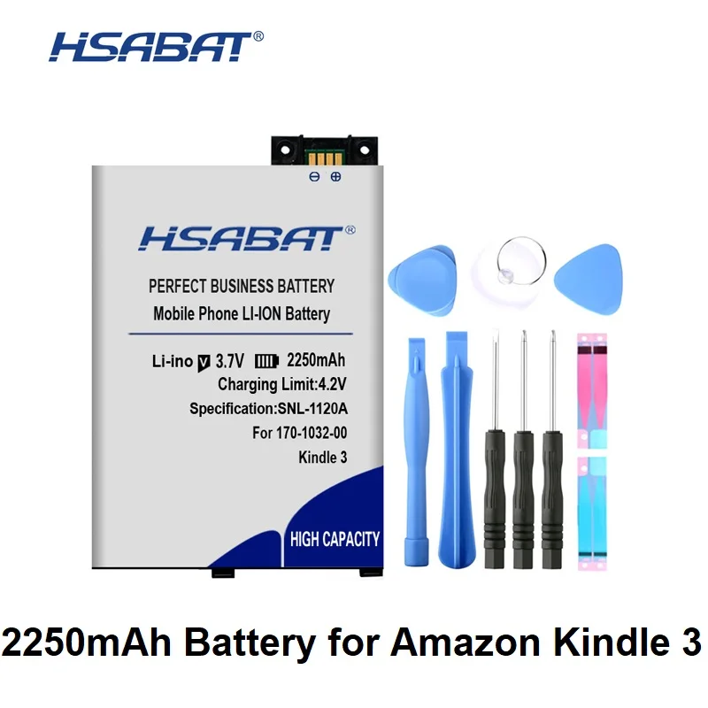 HSABAT 2250 мАч 170-1032-00 батарея для Amazon Kindle 3 III клавиатура читалка D00901 графит 170-1032-01 GP-S10-346392-0100