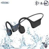 aikswe bone conduction headphones ipx7 waterproof bluetooth wireless sports earphones 32gbmp3 music player headset for running