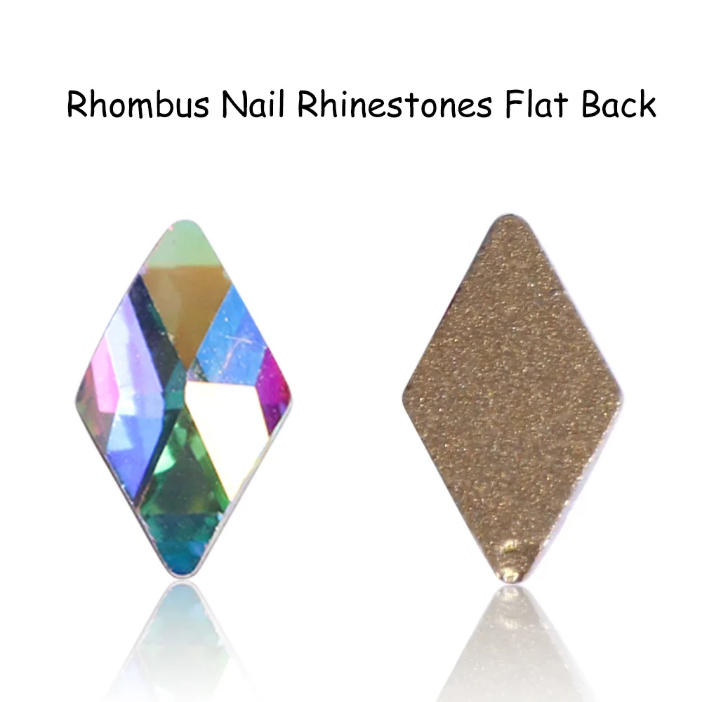Набор 3D Стразы для ногтей 10 шт. Ромб бриллиантовые украшения дизайнов Золотая