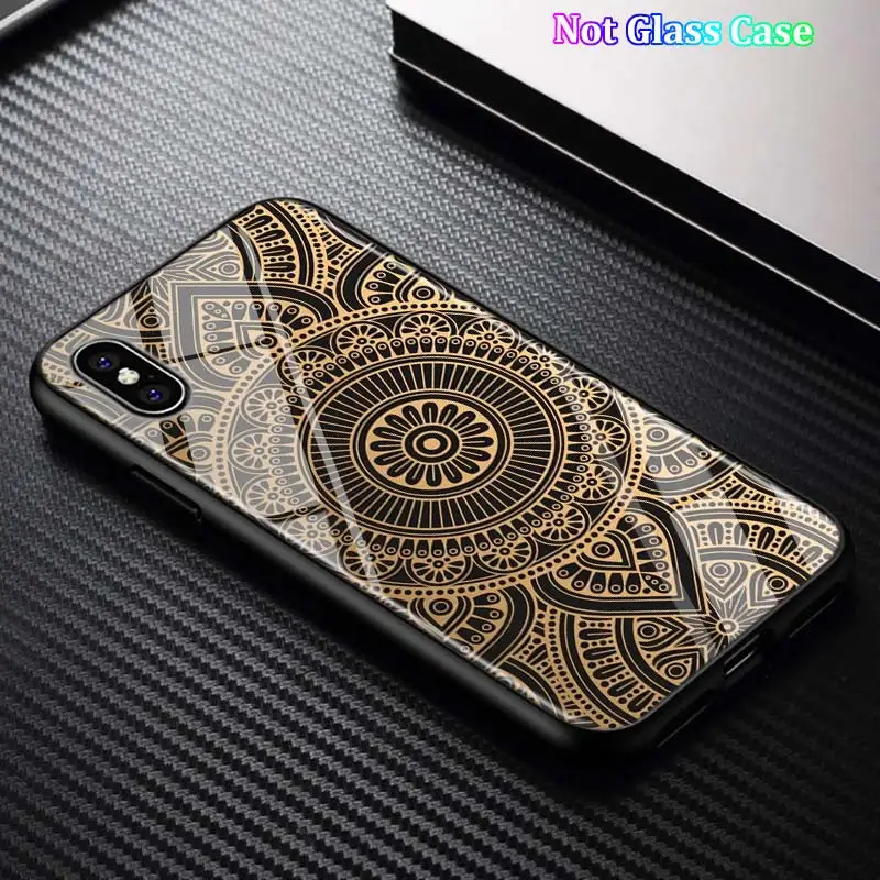 Черный чехол Мандала чакра Йога для iPhone 11 11Pro X XR XS Max для iPhone 8 7 6 6S Plus 5S 5 SE глянцевый чехол для телефона