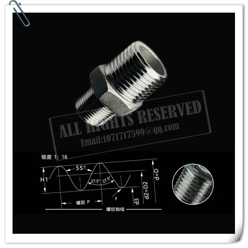 Фитинги из нержавеющей стали с шестигранной головкой 3/8 &quotNPT папа резьбовой