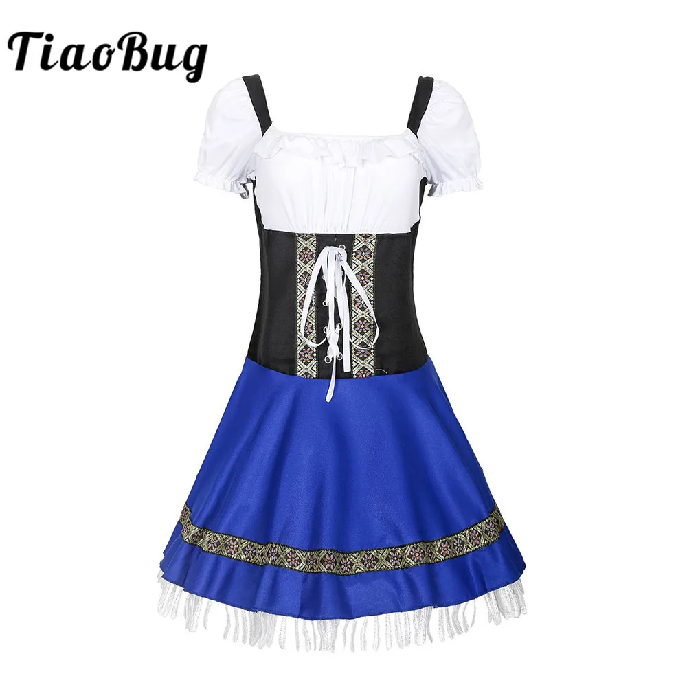 

Women's Cosplay German Oktoberfest Costume Halloween Carnival Theme Party Festival Rave Clothes Female Dirndl Fancy Maid Dress