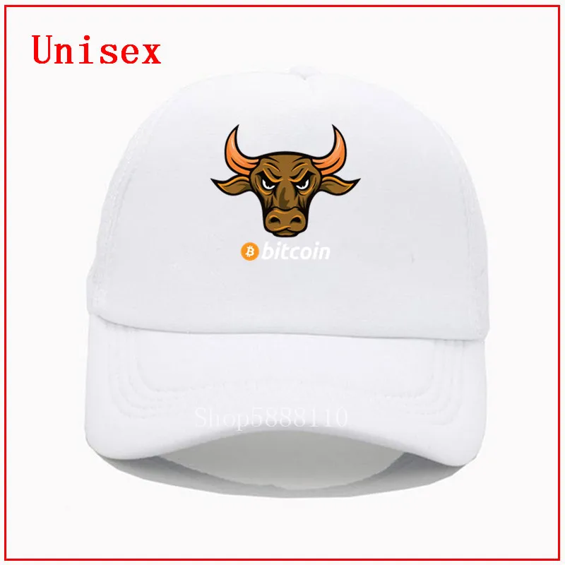 Биткоин золотой БЫК белая бейсболка спортивная Кепка шляпа от солнца Хип-хоп |