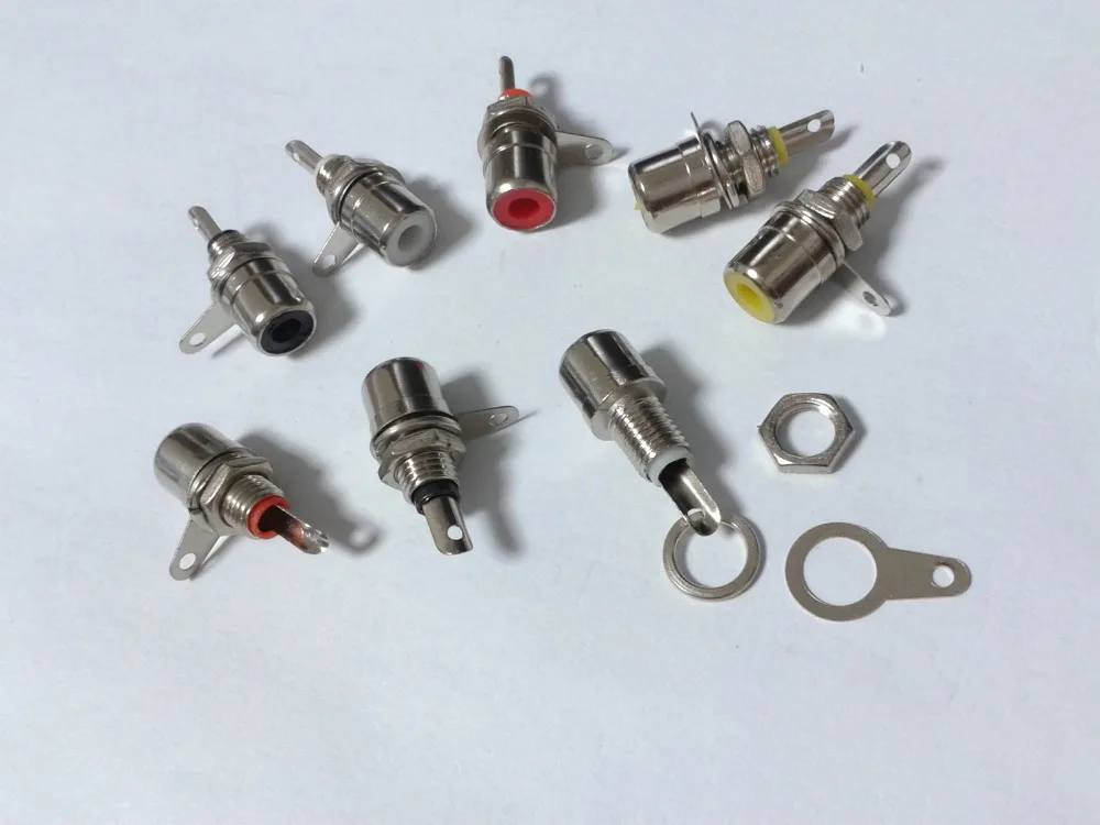 

40 pcs metal RCA Phono Chassis Panel Mount Female Socket Metal Connectors New