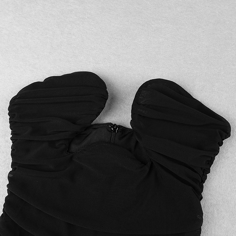 

2020 New Arrival Women black Strapless Elegant vestidos Celebrity evening Party Bodycon Bandage Dress wholesale