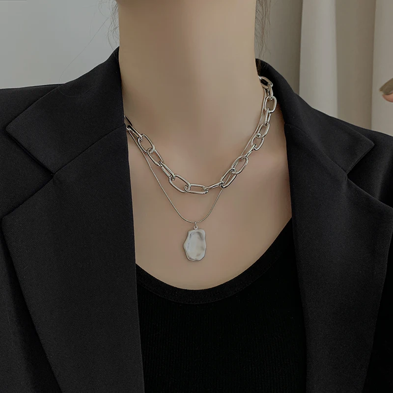 Индивидуальная абстрактная подвеска толстая цепочка ожерелье для женщин