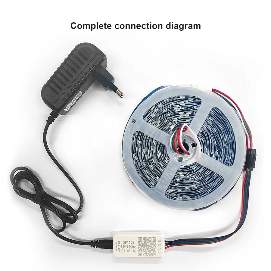 

Bluetooth 1M 5M Led Strip light Individually Addressable Smart RGB Led light SMD Flexible Ribbon Tape Diode Full set