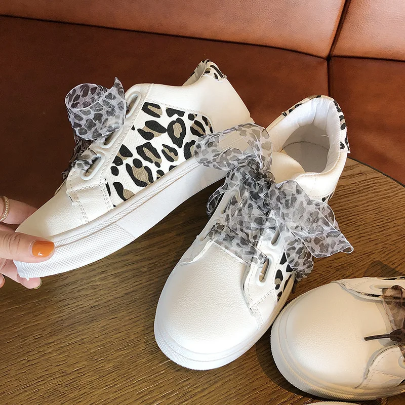 

2020 Spring New Large Size Women's Shoes Fashion Sneakers Casual Single Shoes Ladies Leopard Print Lace-up Platform Shoes 35-40