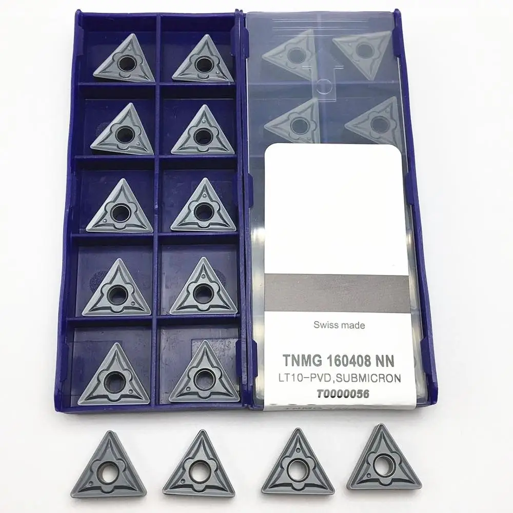 

10 твердых сплавов TNMG160408 NN LT10 PVD внешний токарный инструмент металлическое лезвие TNMG 160408 твердый сплав лезвие CNC токарный инструмент