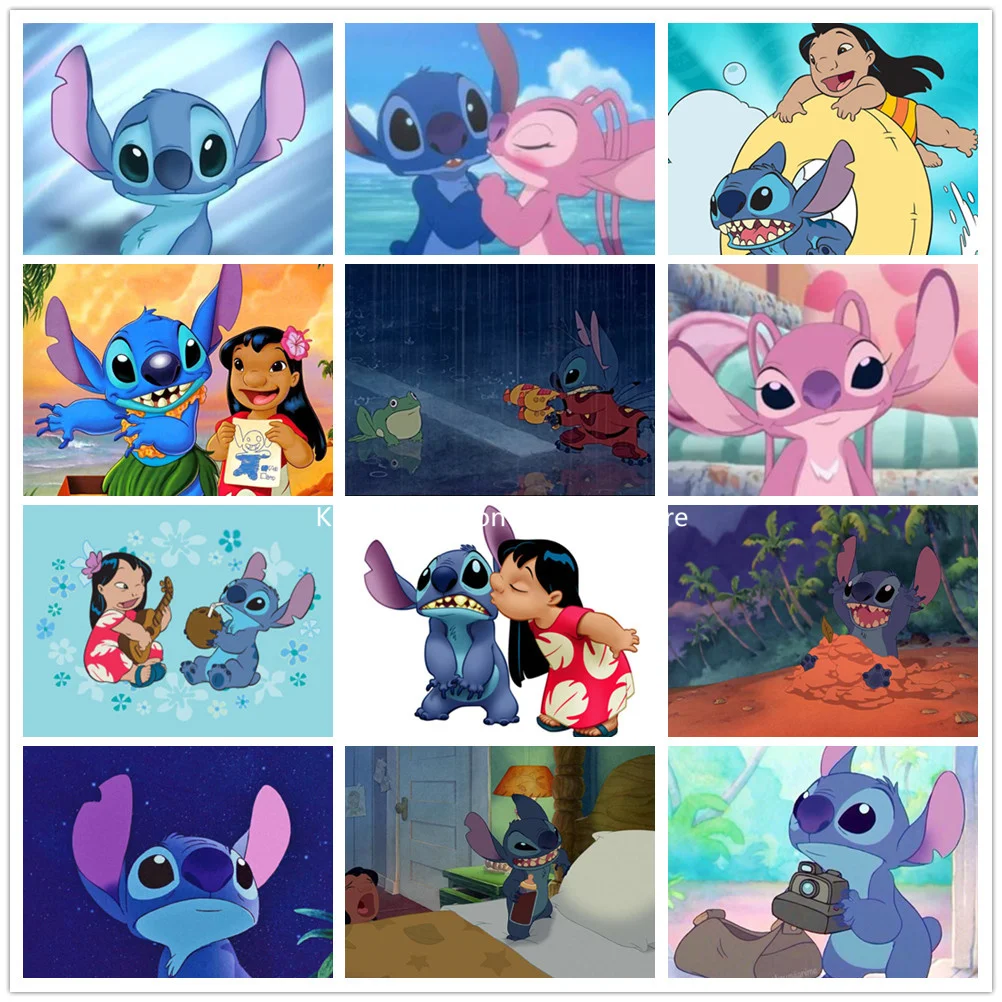 

Disney 5d Diy Diamond Painting Square Cross Stitch "Stitch Lilo Series" Mosaic High Quality Handmade Home Decoration Painting