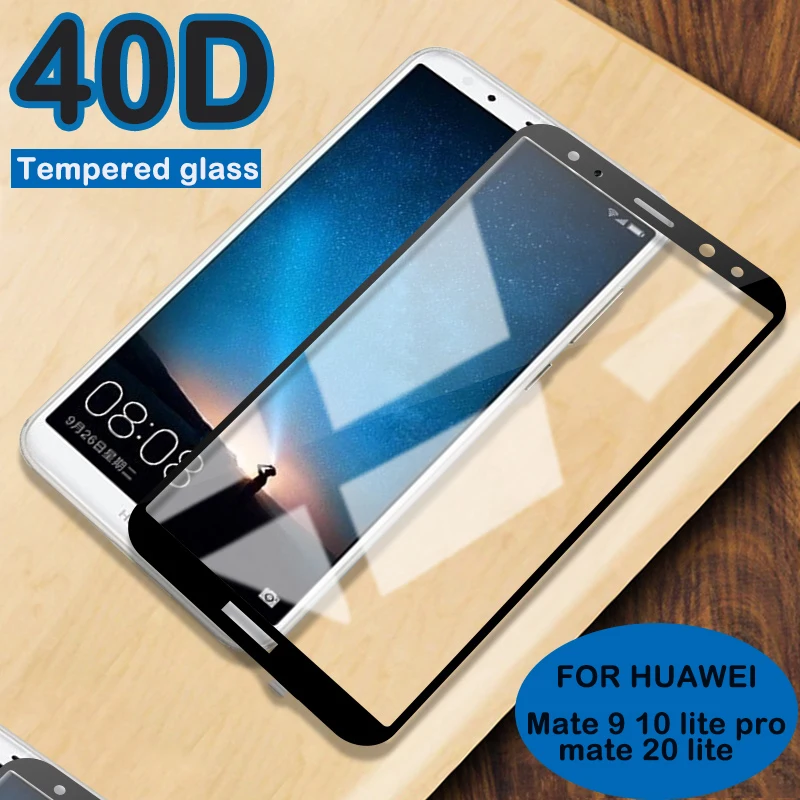 40D Защитное стекло для экрана huawei mate 10 20 lite pro закаленное 9 на полное
