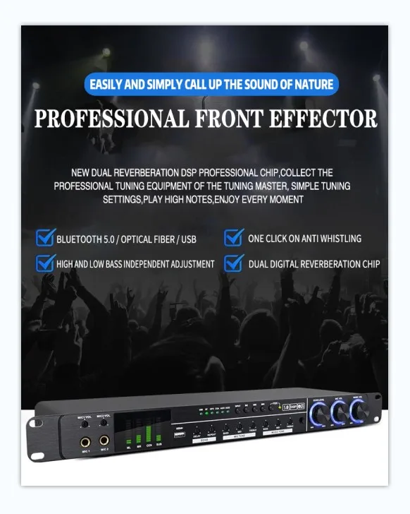 Цифровой аудиоэффект Bluetooth процессор с DSP профессиональный микрофон звуковой для