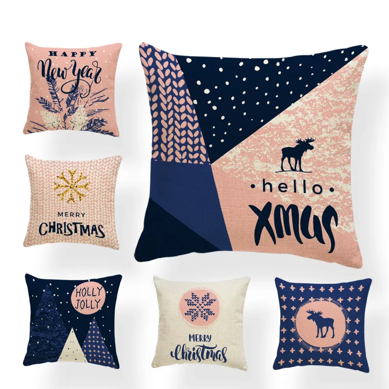 

Рождественский чехол для подушки, украшения для дома, гостиной, диванные подушки, домашний декор, Рождественская наволочка, наволочка