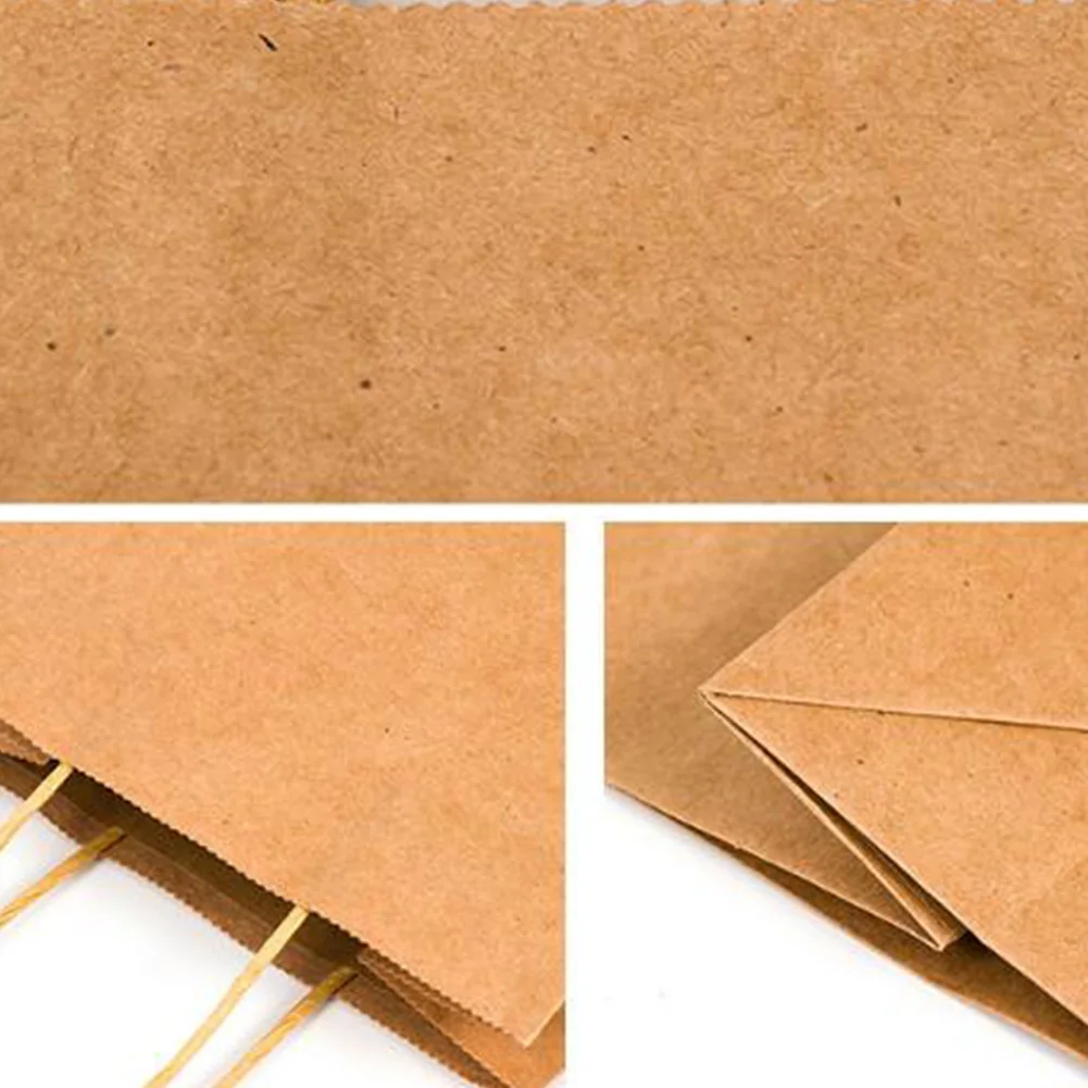 

Kraft Paper Handle Bag Gift Bag With Handle or Wedding Party Fashionable Clothes Gifts Christmas Xmas Brown Packing Bag