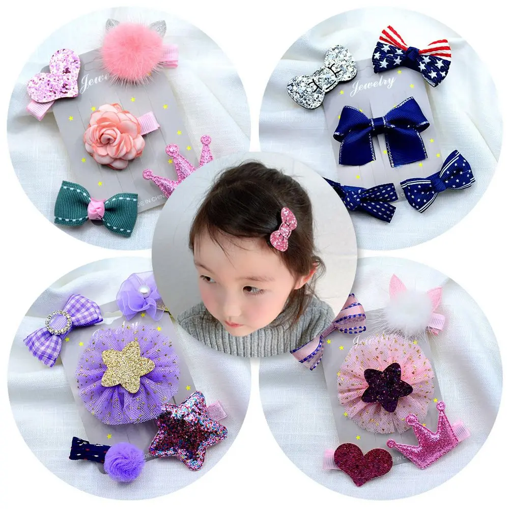 

5Pcs/Set Fashion Cute Bow-knot Barrettes Headwear Headdress Hair clip Hairpins