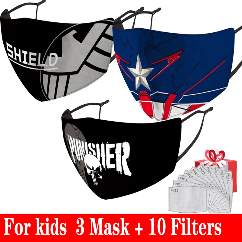 

Superhero children face mask reusable and washable cartoon kids mask fashion anti-pollution student mouth mask free PM2.5 filter
