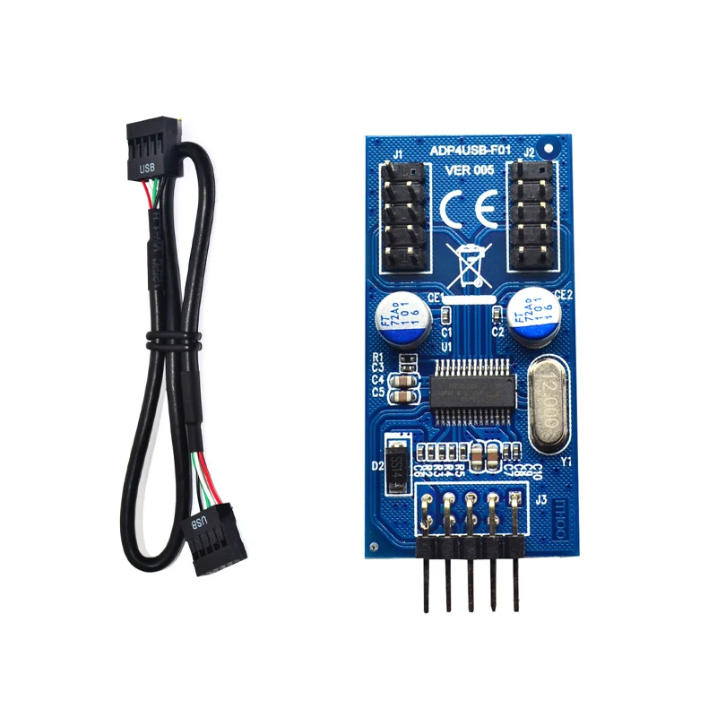 Motherboard 9Pin USB Header to 2 Male Adapter Card USB2.0 Dual Connector Splitter | Компьютеры и офис